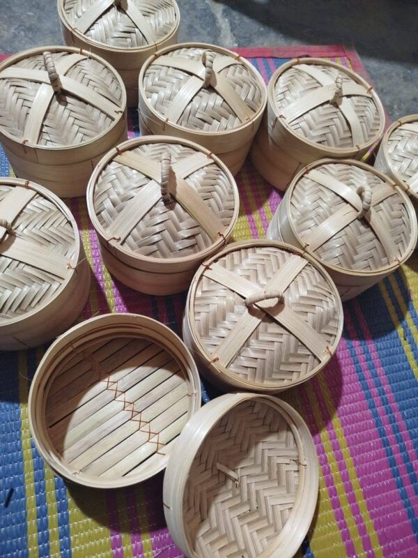 Handwoven Bamboo Steamer for Dumplings, Veggies & More - Image 2