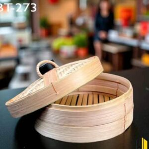 Handwoven Bamboo Steamer for Dumplings, Veggies & More